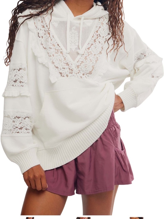 FP Movement by Free People Tops - FP Movement Studio Tunic Hooded Lace Trim Sweatshirt
